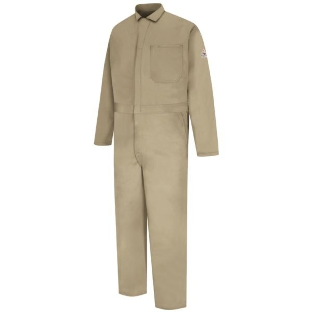 Bulwark Flame Resistant Classic Coverall Khaki 42 LN, 32 Inseam ARC Rated